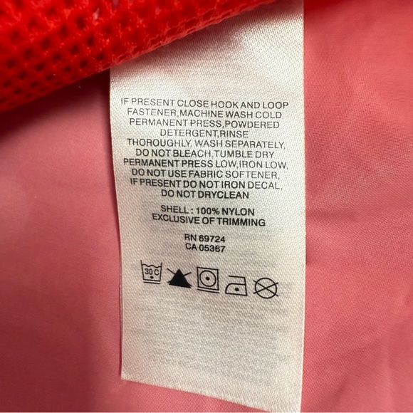 Columbia Kids‎ Red 100% Nylon Hooded Full Zip Windbreaker Jacket XXS 4/5 NWOT - Picture 5 of 8